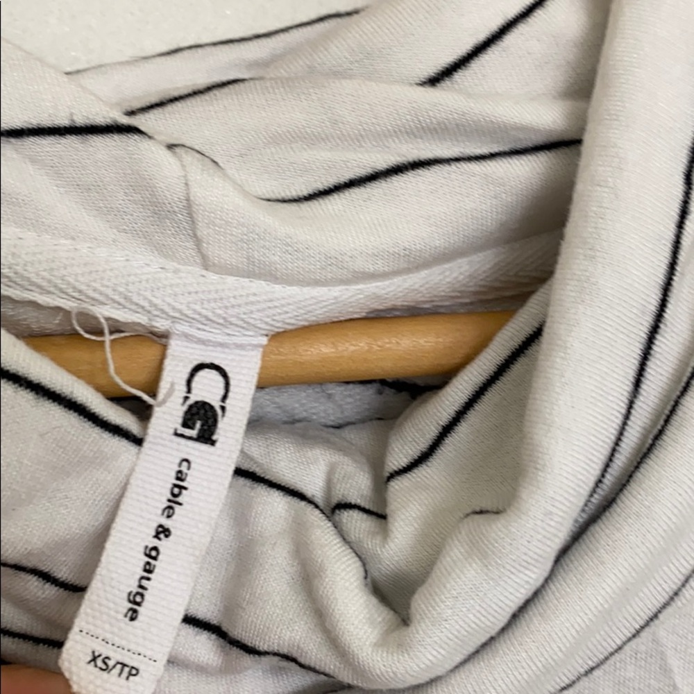 Cable and Gauge Turtleneck Striped Sweater